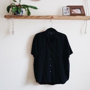 Madewell silk black buttondown